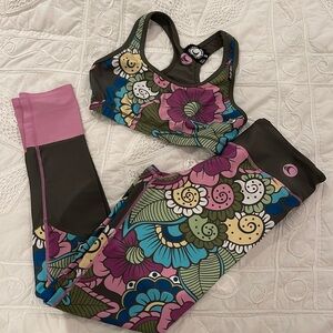 Paradise garden wave life sport bra and legging set UPF50+ water sport gym